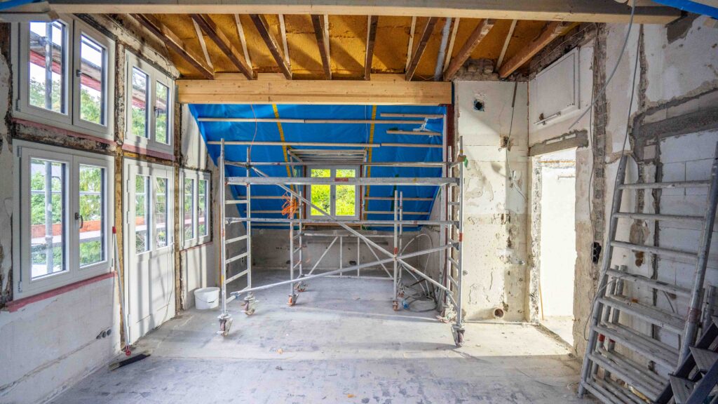 Rohbau eines Sanierungsprojekts in Düsseldorf-Grafenberg